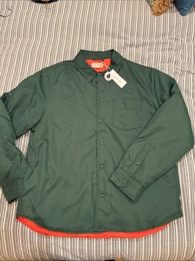 Outerknown Daybreak Shirt Jacket with Orange Quilted Lining, Size L